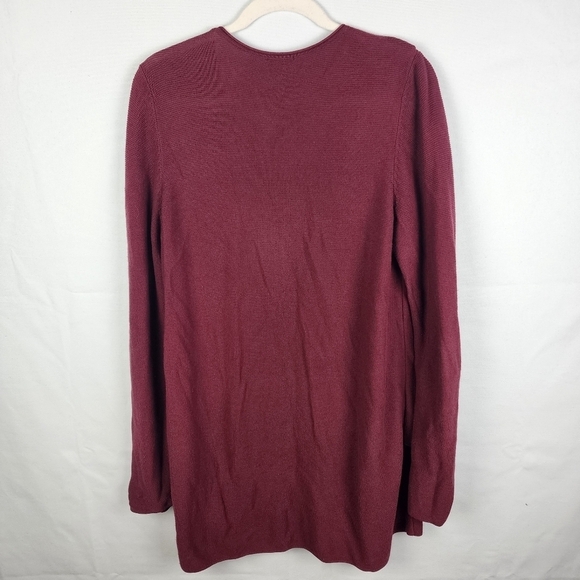 J Jill Pure Waffle Knit Sweater Womens Pullover Long Sleeve V Neck Size Medium - Picture 2 of 6
